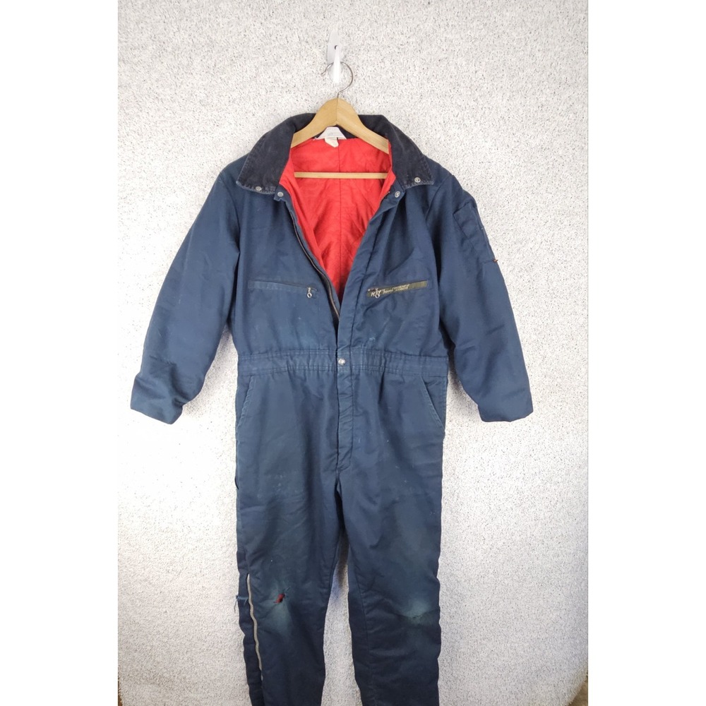 Vintage Key Imperial Insulated Quilted‎ Work Coverall Jumpsuit Medium HEAVY USE